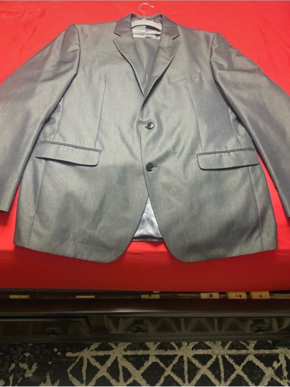 Classic Men's Gray Two-Button Blazer Suit.